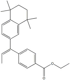 4-[(E)-1-[(5,6,7,8-Tetrahydro-5,5,8,8-tetramethylnaphthalen)-2-yl]-1-propenyl]benzoic acid ethyl ester 구조식 이미지