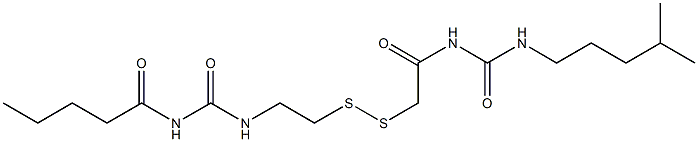 1-Pentanoyl-3-[2-[[(3-isohexylureido)carbonylmethyl]dithio]ethyl]urea Structure