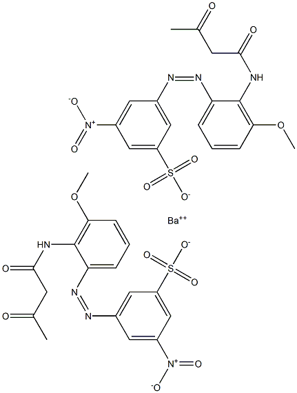 Bis[3-[2-(1,3-dioxobutylamino)-3-methoxyphenylazo]-5-nitrobenzenesulfonic acid]barium salt Structure