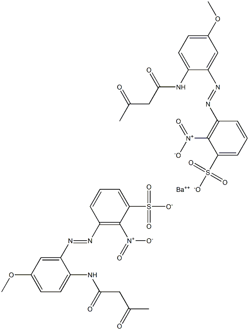 Bis[3-[2-(1,3-dioxobutylamino)-5-methoxyphenylazo]-2-nitrobenzenesulfonic acid]barium salt Structure