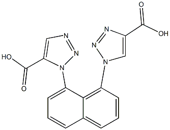 1-[8-(5-Carboxy-1H-1,2,3-triazol-1-yl)-1-naphtyl]-1H-1,2,3-triazole-4-carboxylic acid 구조식 이미지
