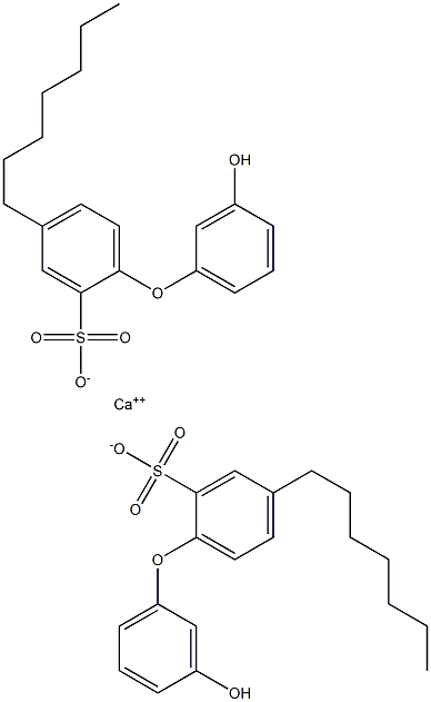 Bis(3'-hydroxy-4-heptyl[oxybisbenzene]-2-sulfonic acid)calcium salt 구조식 이미지