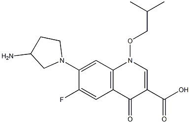 6-Fluoro-1-(2-methylpropyloxy)-1,4-dihydro-4-oxo-7-(3-amino-1-pyrrolidinyl)quinoline-3-carboxylic acid Structure