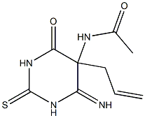 5-Acetylamino-1,2,5,6-tetrahydro-6-imino-5-(2-propenyl)-2-thioxopyrimidin-4(3H)-one 구조식 이미지