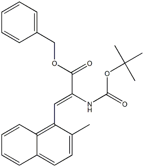 2-[(tert-Butoxy)carbonylamino]-3-[2-methylnaphthalen-1-yl]acrylic acid benzyl ester 구조식 이미지