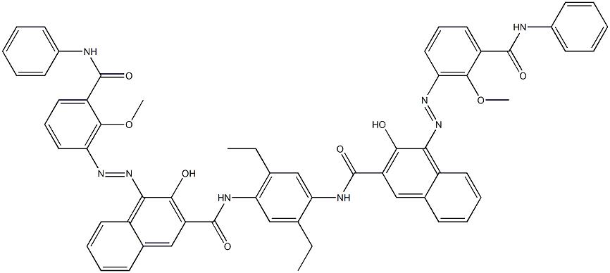 N,N'-(2,5-Diethyl-1,4-phenylene)bis[4-[[6-methoxy-5-(phenylcarbamoyl)phenyl]azo]-3-hydroxy-2-naphthalenecarboxamide] Structure