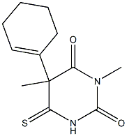 3,4-Dihydro-4-thioxo-5-(1-cyclohexenyl)-1,5-dimethylpyrimidine-2,6(1H,5H)-dione Structure