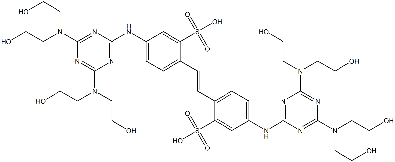 2,2'-(1,2-Ethenediyl)bis[5-[[4,6-bis[bis(2-hydroxyethyl)amino]-1,3,5-triazin-2-yl]amino]benzenesulfonic acid] Structure