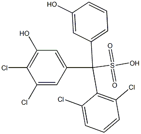 (2,6-Dichlorophenyl)(3,4-dichloro-5-hydroxyphenyl)(3-hydroxyphenyl)methanesulfonic acid Structure