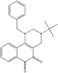 1-Benzyl-3-tert-butyl-1,2,3,4-tetrahydrobenzo[h]quinazoline-5,6-dione 구조식 이미지