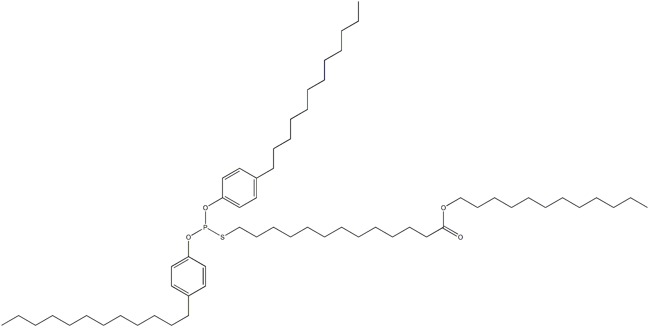 Thiophosphorous acid O,O-bis(4-dodecylphenyl)S-(13-dodecyloxy-13-oxotridecyl) ester Structure