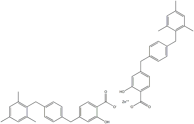 Bis[4-[4-(mesitylmethyl)benzyl]salicylic acid]zinc salt Structure
