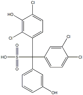 (3,4-Dichlorophenyl)(2,4-dichloro-3-hydroxyphenyl)(3-hydroxyphenyl)methanesulfonic acid Structure