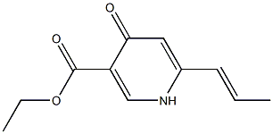 6-[(E)-1-Propenyl]-4-oxo-1,4-dihydropyridine-3-carboxylic acid ethyl ester 구조식 이미지