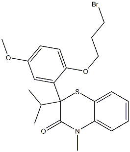 2-[2-(3-Bromopropyloxy)-5-methoxyphenyl]-2-isopropyl-4-methyl-4H-1,4-benzothiazin-3(2H)-one 구조식 이미지