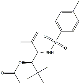 Acetic acid (1R,2R)-1-tert-butyl-2-(tosylamino)-3-iodo-3-butenyl ester Structure