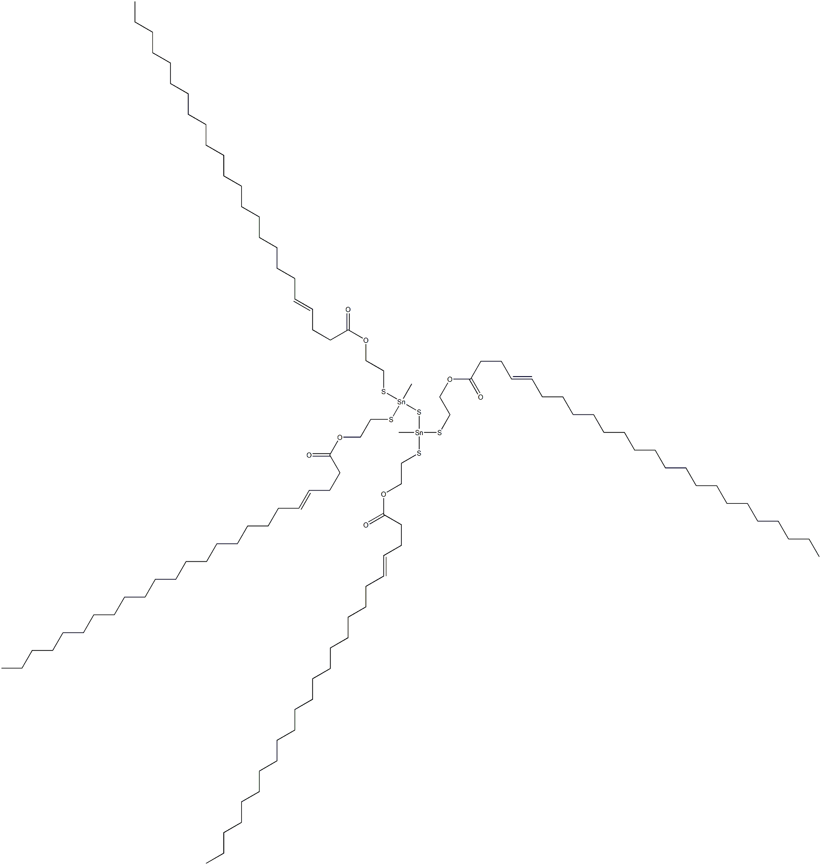 Bis[methylbis[[2-(3-tricosenylcarbonyloxy)ethyl]thio]stannyl] sulfide Structure