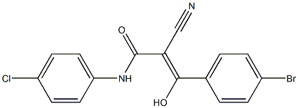 2-Cyano-3-hydroxy-3-[4-bromophenyl]-N-[4-chlorophenyl]acrylamide 구조식 이미지