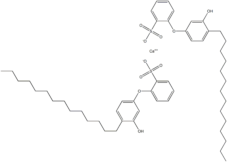 Bis(3'-hydroxy-4'-tetradecyl[oxybisbenzene]-2-sulfonic acid)calcium salt Structure
