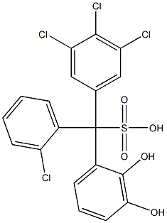 (2-Chlorophenyl)(3,4,5-trichlorophenyl)(2,3-dihydroxyphenyl)methanesulfonic acid Structure