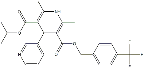 1,4-Dihydro-2,6-dimethyl-4-(3-pyridinyl)pyridine-3,5-dicarboxylic acid 3-[4-(trifluoromethyl)benzyl]5-isopropyl ester Structure