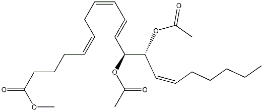 (5Z,8Z,10E,12S,13R,14Z)-12,13-Diacetoxy-5,8,10,14-icosatetraenoic acid methyl ester 구조식 이미지