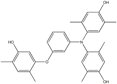 N,N-Bis(4-hydroxy-2,5-dimethylphenyl)-3-(5-hydroxy-2,4-dimethylphenoxy)benzenamine 구조식 이미지