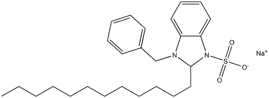 1-Benzyl-2,3-dihydro-2-dodecyl-1H-benzimidazole-3-sulfonic acid sodium salt 구조식 이미지