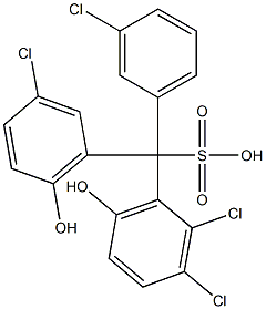 (3-Chlorophenyl)(3-chloro-6-hydroxyphenyl)(2,3-dichloro-6-hydroxyphenyl)methanesulfonic acid 구조식 이미지