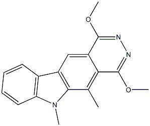 1,4-Dimethoxy-5-methyl-6-methyl-6H-pyridazino[4,5-b]carbazole Structure