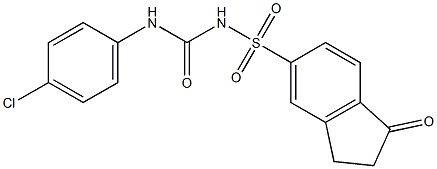 N-[(4-Chlorophenyl)carbamoyl]-1-oxoindane-5-sulfonamide Structure