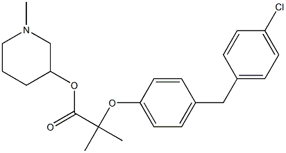 2-[4-(4-Chlorobenzyl)phenoxy]-2-methylpropionic acid 1-methyl-3-piperidyl ester 구조식 이미지