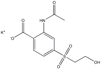 2-(Acetylamino)-4-(2-hydroxyethylsulfonyl)benzenecarboxylic acid potassium salt 구조식 이미지