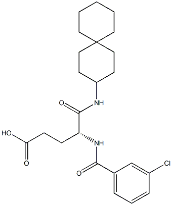 (R)-4-(3-Chlorobenzoylamino)-5-oxo-5-(spiro[5.5]undecan-3-ylamino)valeric acid 구조식 이미지