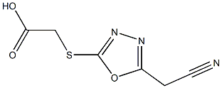 [(5-Cyanomethyl-1,3,4-oxadiazol-2-yl)thio]acetic acid 구조식 이미지