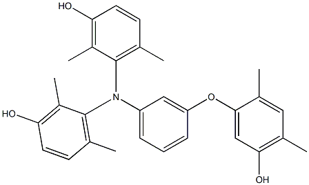 N,N-Bis(3-hydroxy-2,6-dimethylphenyl)-3-(5-hydroxy-2,4-dimethylphenoxy)benzenamine 구조식 이미지