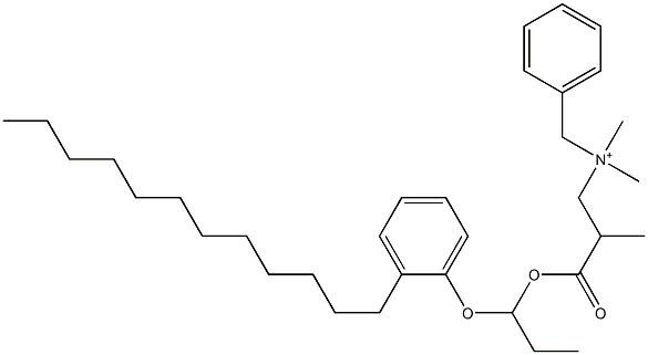 N,N-Dimethyl-N-benzyl-N-[2-[[1-(2-dodecylphenyloxy)propyl]oxycarbonyl]propyl]aminium 구조식 이미지