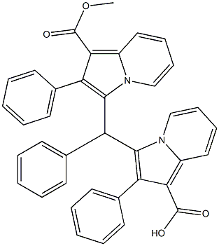 3,3'-Benzylidenebis(2-phenylindolizine-1-carboxylic acid methyl) ester Structure