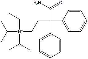 N-(3-Carbamoyl-3,3-diphenylpropyl)-N,N-diisopropylethanaminium 구조식 이미지