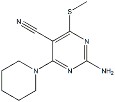 2-Amino-4-piperidino-6-(methylthio)pyrimidine-5-carbonitrile Structure