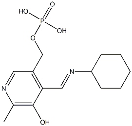 Phosphoric acid dihydrogen [4-(cyclohexyliminomethyl)-5-hydroxy-6-methyl-3-pyridyl]methyl ester 구조식 이미지