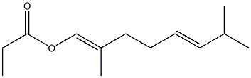 Propionic acid 2,7-dimethyl-1,5-octadienyl ester 구조식 이미지