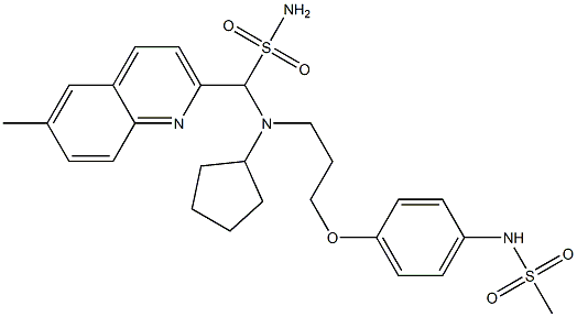 N-[4-[3-[N-Cyclopentyl-N-(6-methylsulfamoyl-2-quinolinylmethyl)amino]propyloxy]phenyl]methanesulfonamide 구조식 이미지