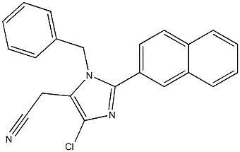 1-Benzyl-2-(2-naphtyl)-4-chloro-1H-imidazole-5-acetonitrile 구조식 이미지