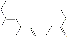 Propionic acid 4,6-dimethyl-2,5-octadienyl ester 구조식 이미지