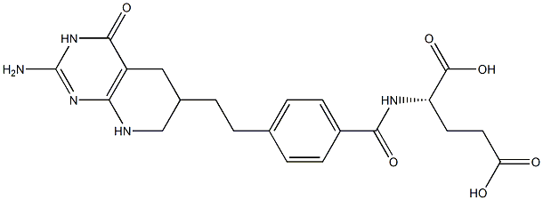 N-[4-[2-[(2-Amino-3,4,5,6,7,8-hexahydro-4-oxopyrido[2,3-d]pyrimidin)-6-yl]ethyl]benzoyl]-L-glutamic acid 구조식 이미지