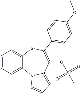 Methanesulfonic acid [6-(4-methoxyphenyl)pyrrolo[2,1-d][1,5]benzothiazepin-7-yl] ester 구조식 이미지