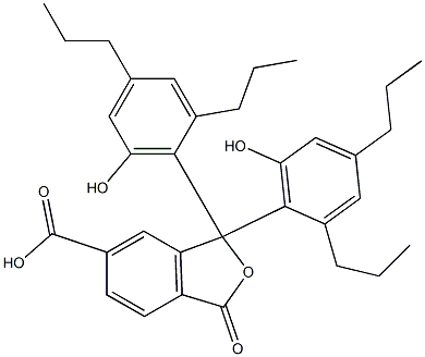 1,3-Dihydro-1,1-bis(6-hydroxy-2,4-dipropylphenyl)-3-oxoisobenzofuran-6-carboxylic acid Structure