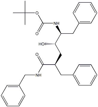 N-[(1S,2S,4R)-1-Benzyl-2-hydroxy-4-(benzylcarbamoyl)-5-phenylpentyl]carbamic acid tert-butyl ester Structure