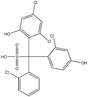 (2-Chlorophenyl)(2-chloro-4-hydroxyphenyl)(2,4-dichloro-6-hydroxyphenyl)methanesulfonic acid 구조식 이미지